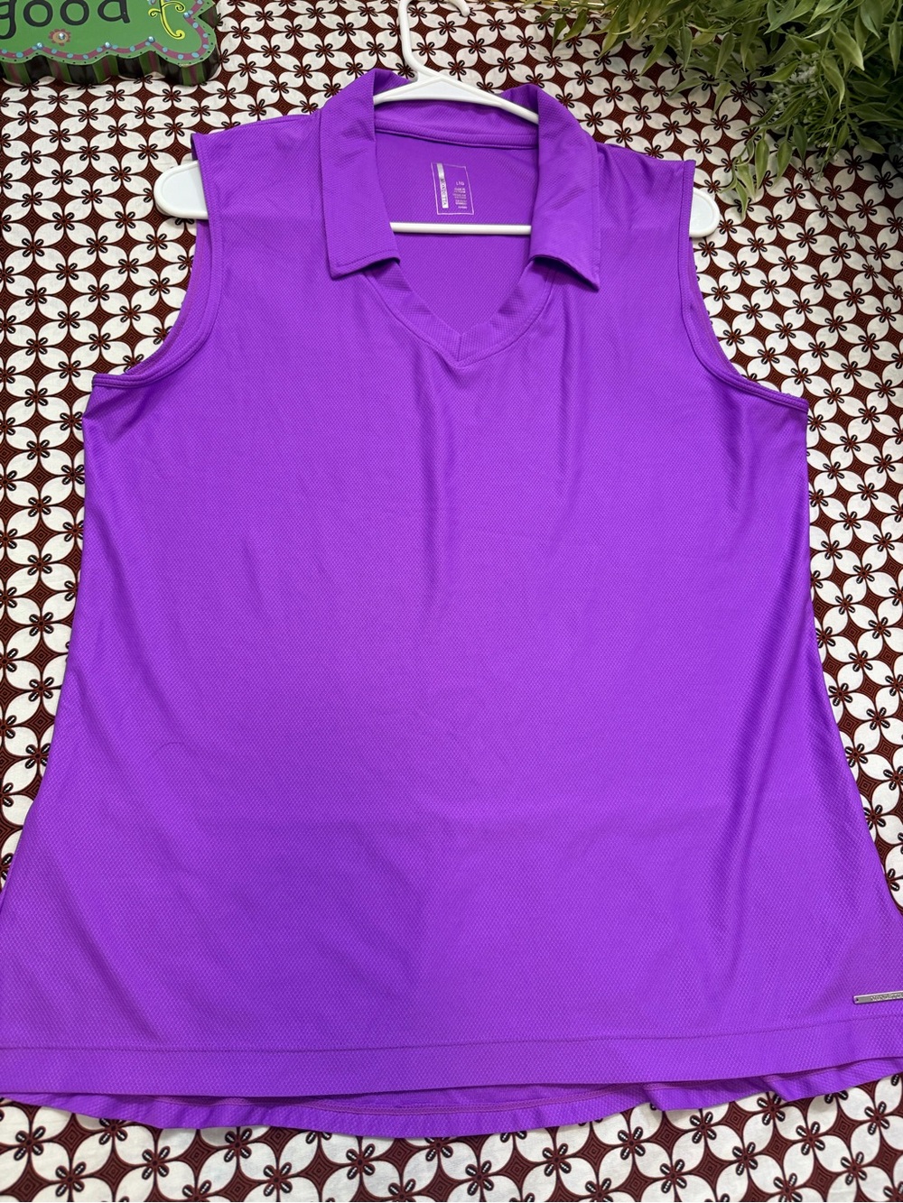 Purple Sleeveless Polo Tank Top